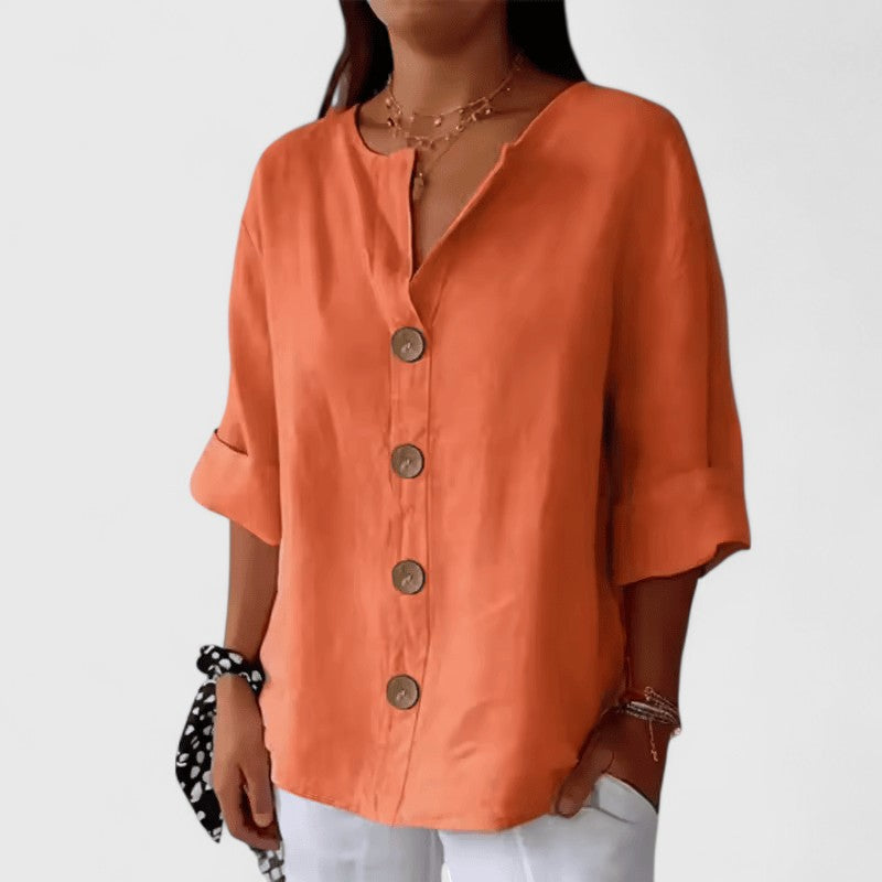 Serena | Women's Summer Casual Blouse with Buttons and Loose Fit