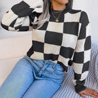 Savera | Maglione Donna a Quadri Casual per l'Inverno