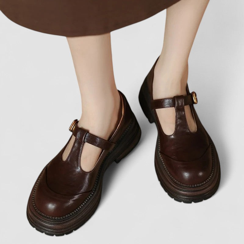 Marvella | Scarpe Donna con T-Bar e Zeppa Casual