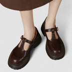 Marvella | Scarpe Donna con T-Bar e Zeppa Casual