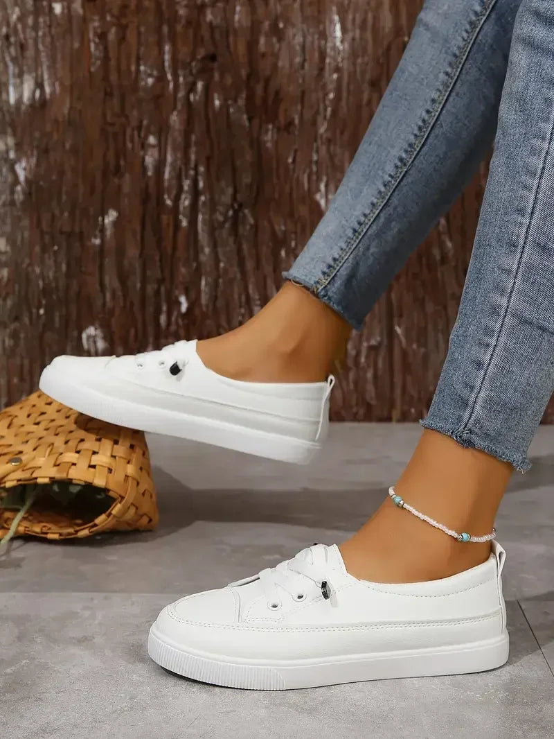 Lureva | Damska Sneakersy Casual Z Okrągłym Noskiem I Sznurowaniem
