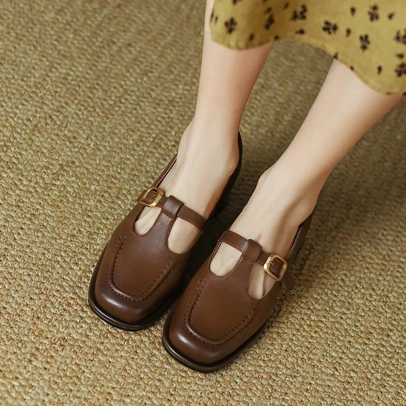Loravia | Scarpe Mary Jane piatte da donna con fibbia per uso quotidiano