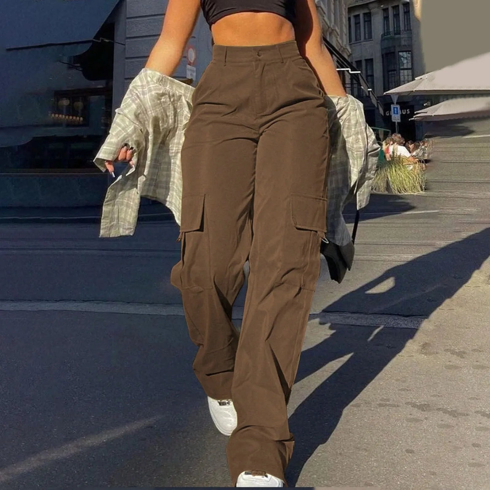 Torvella | Pantaloni Cargo Donna a Vita Alta Casual