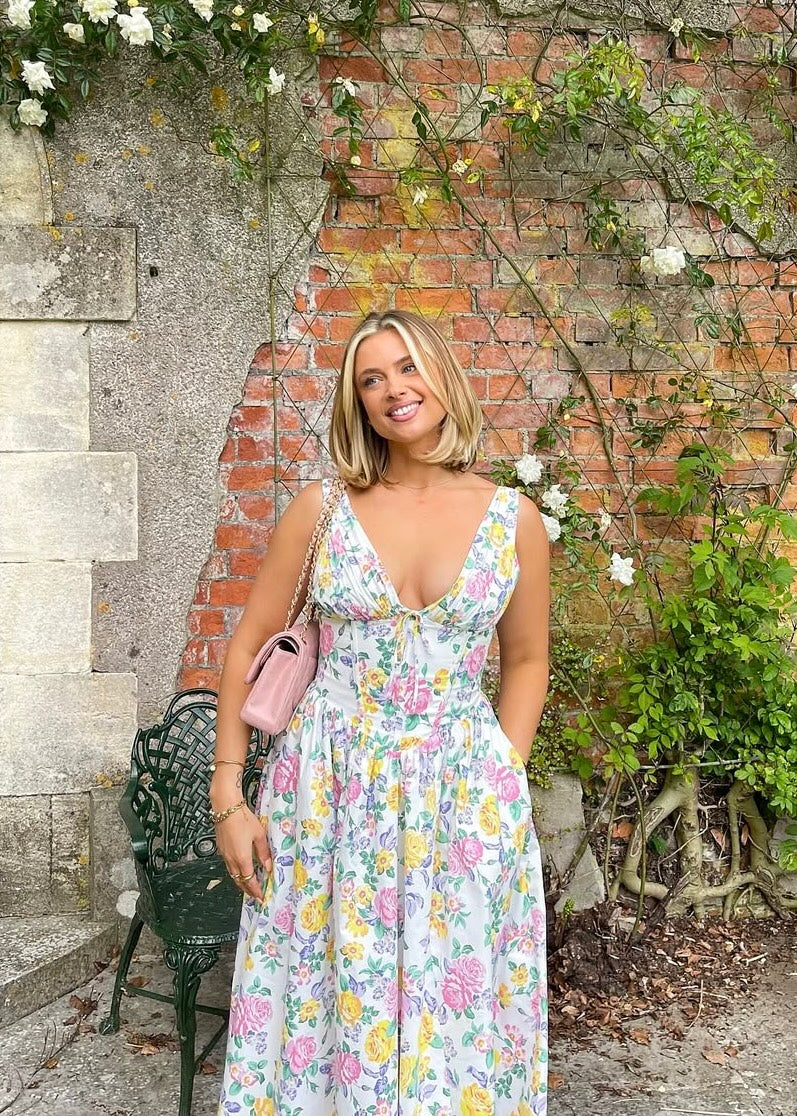 Roselune | Abito Midi Floreale Donna Senza Maniche