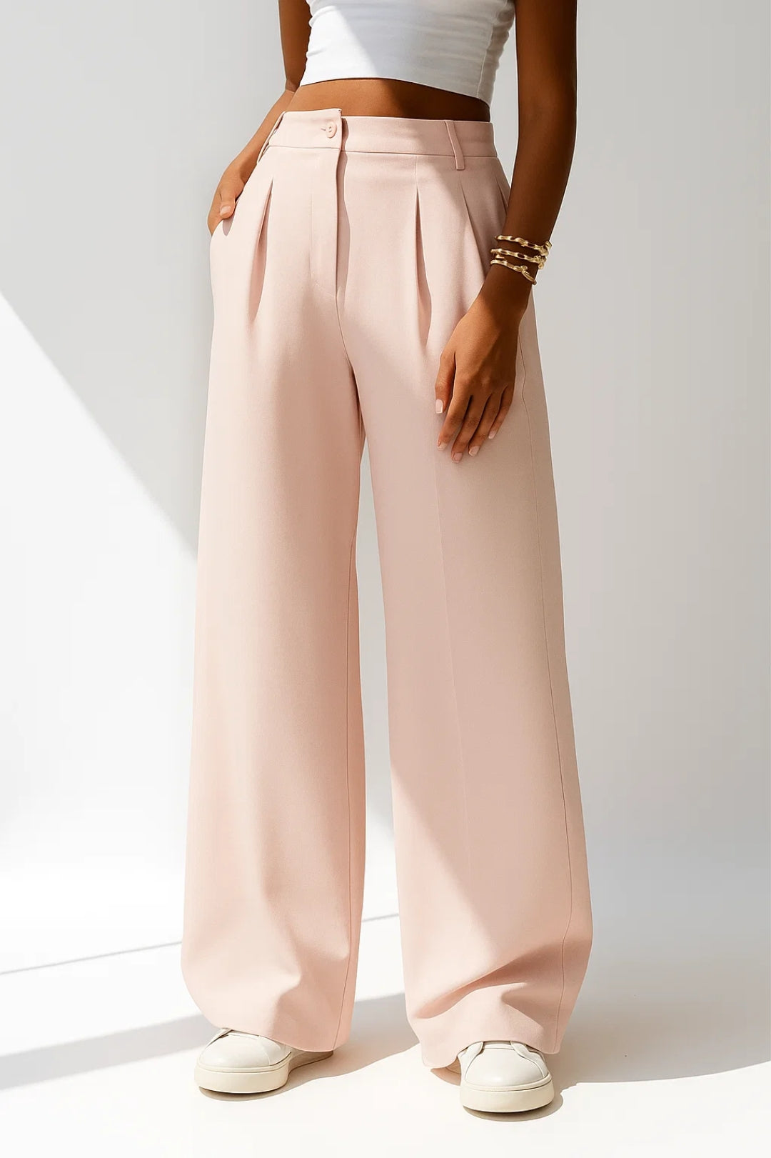 Selvara | Pantaloni Donna a Vita Alta Larghi Casual