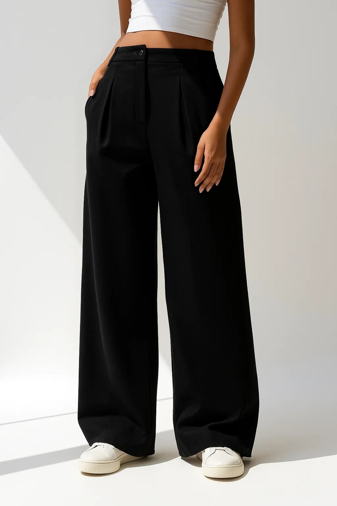 Selvara | Women's High-Waisted Wide Casual Pants