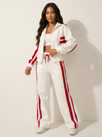 Livia | Sporty Two-Piece Women's Set with Contrasting Stripes
