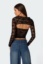 Darevia | Top Elegante da Donna in Pizzo 2 Pezzi Attillato