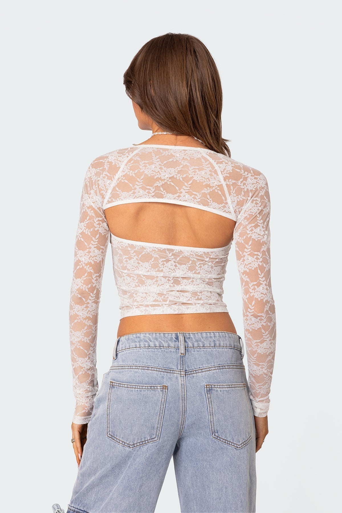 Darevia | Top Elegante da Donna in Pizzo 2 Pezzi Attillato