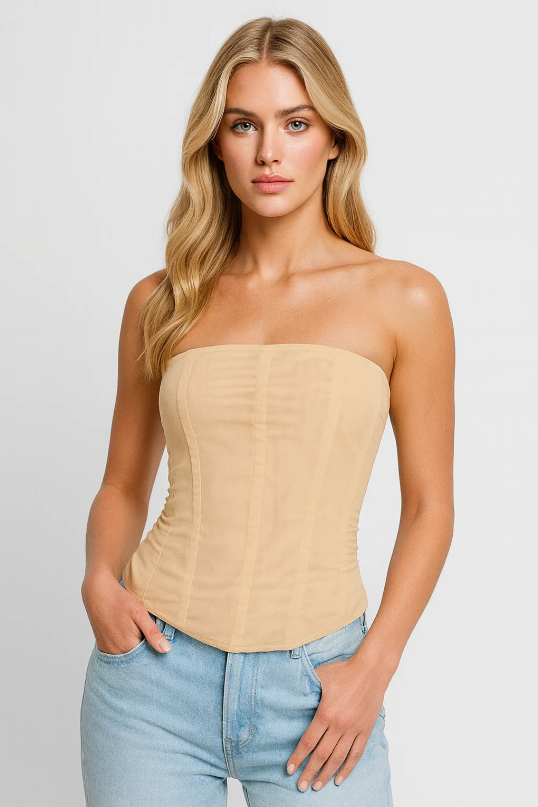 Cirella | Women's Strapless Fitted Corset Top