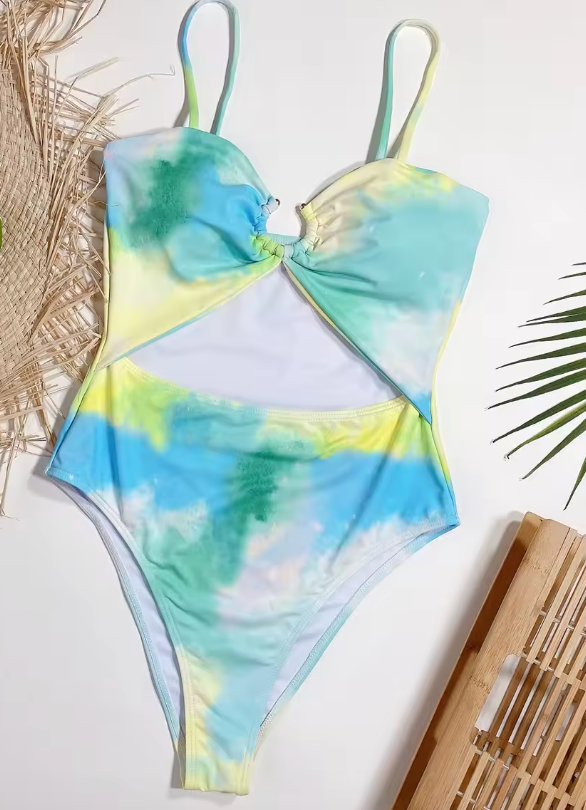 Oliwia | Strój Kąpielowy Tie Dye z Wycięciami