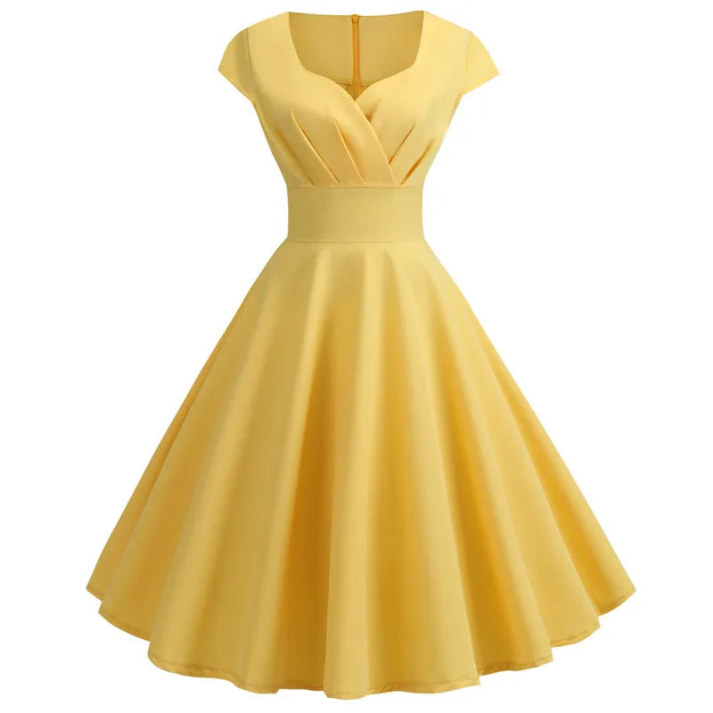 Rosalie | Sukienka Midi Vintage z Dekoltem V