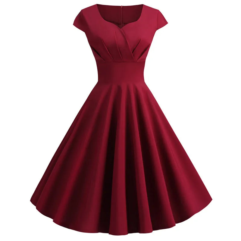 Rosalie | Sukienka Midi Vintage z Dekoltem V