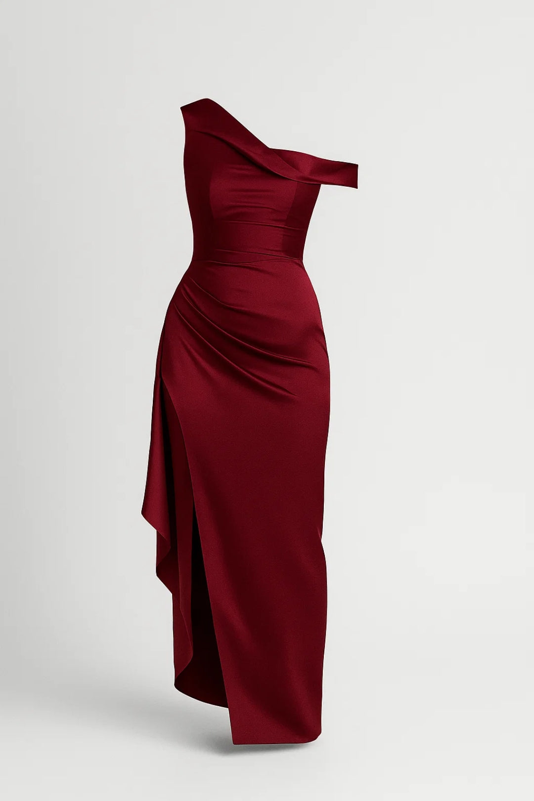 Felina | Damska Elegancka Sukienka Maxi Asymetryczna Drapowana