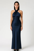 Orlena | Damska Elegancka Sukienka Maxi Halter Formalna