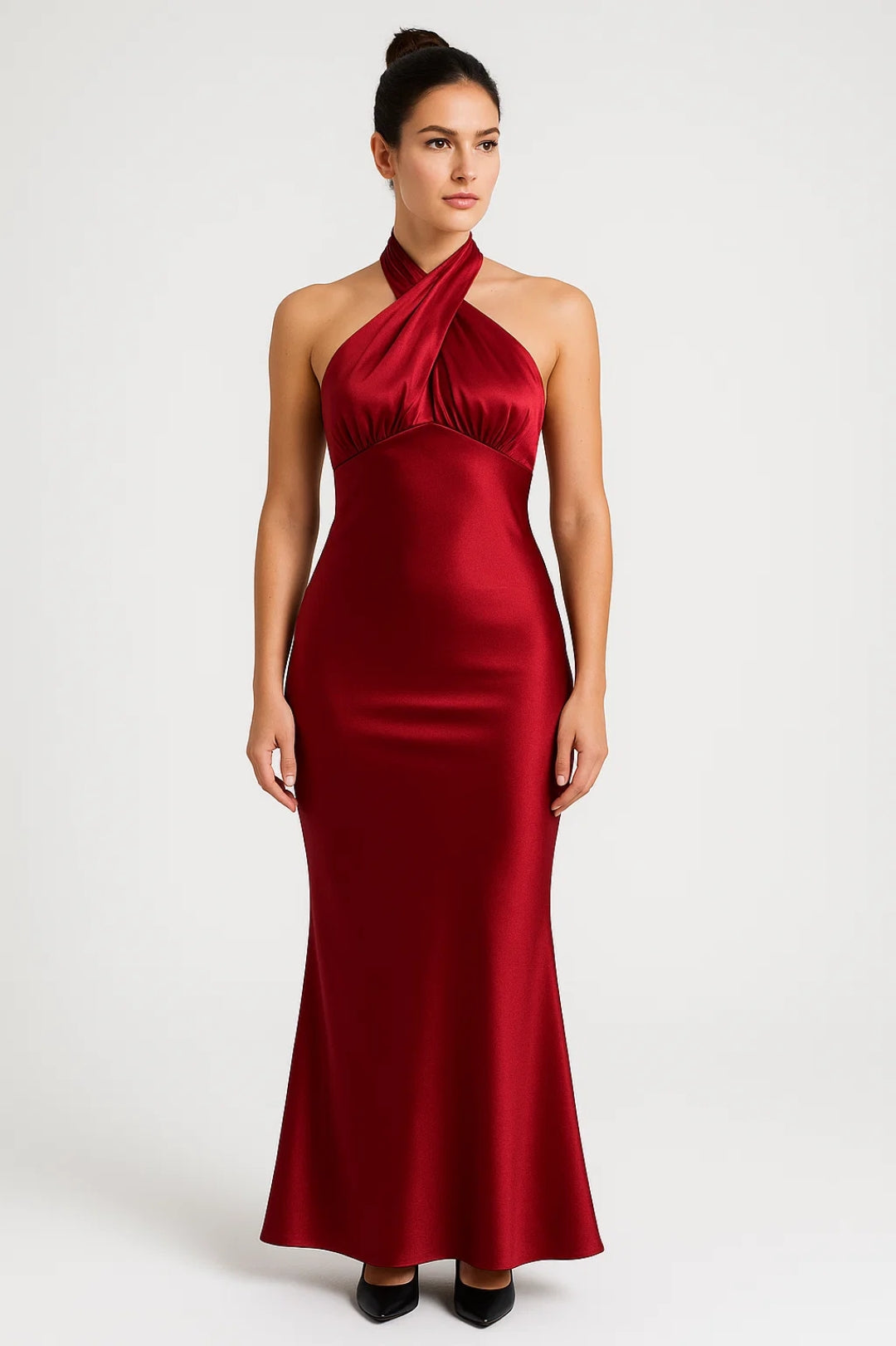 Orlena | Damska Elegancka Sukienka Maxi Halter Formalna