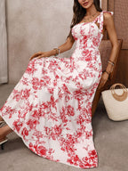 Florensa | Abito Estivo Maxi Donna a Fiori con Spalline e Laccio