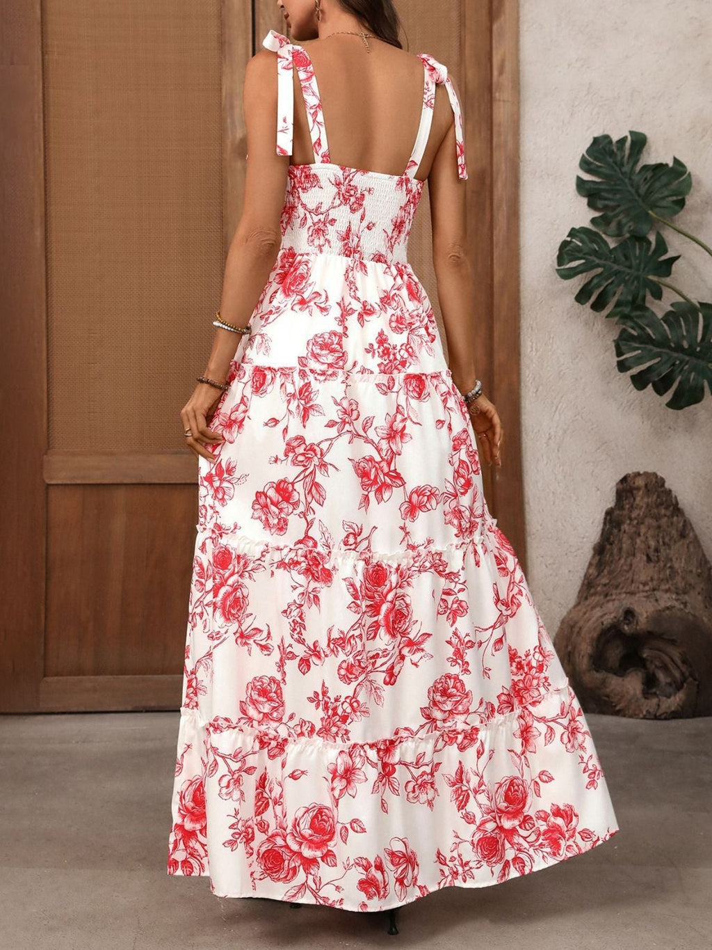 Florensa | Abito Estivo Maxi Donna a Fiori con Spalline e Laccio