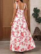 Florensa | Abito Estivo Maxi Donna a Fiori con Spalline e Laccio