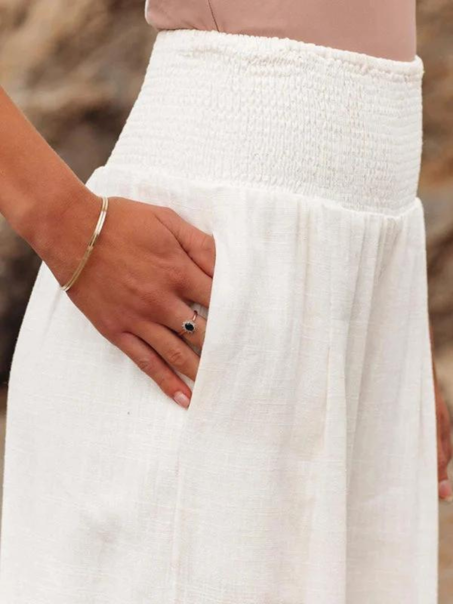 Calista | Pantaloni Estivi da Spiaggia Donna con Gamba Larga e Vita Elastica