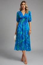 Sabineau | Abito maxi da donna con motivo floreale e scollo a V