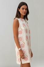 Marielle | Abito mini da donna con motivo floreale senza maniche