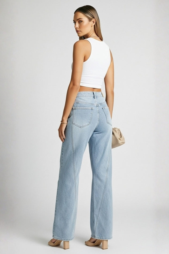 Noémie | Jeans da donna a vita alta con gamba dritta