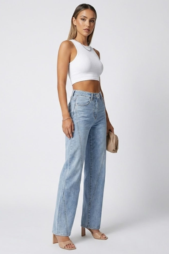 Noémie | Jeans da donna a vita alta con gamba dritta