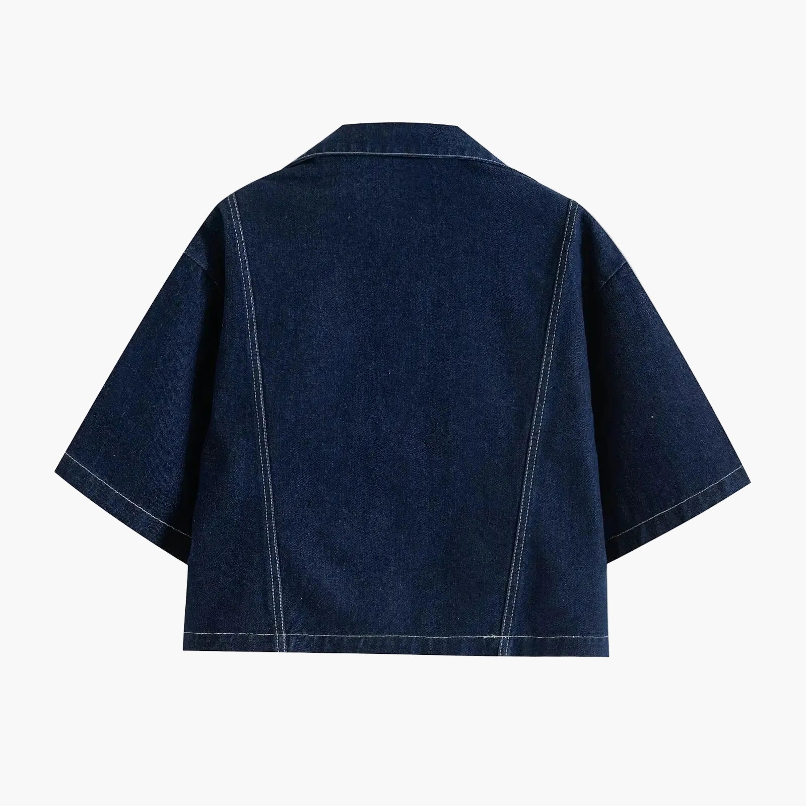 Zelina | Damska Casualowy Komplet Jeansowy Z Crop Topem i Mini Spódnico-Spodenkami