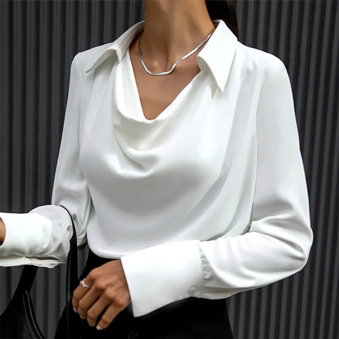 Noemi | Camicetta Elegante da Donna con Scollo a Barca e Maniche Lunghe