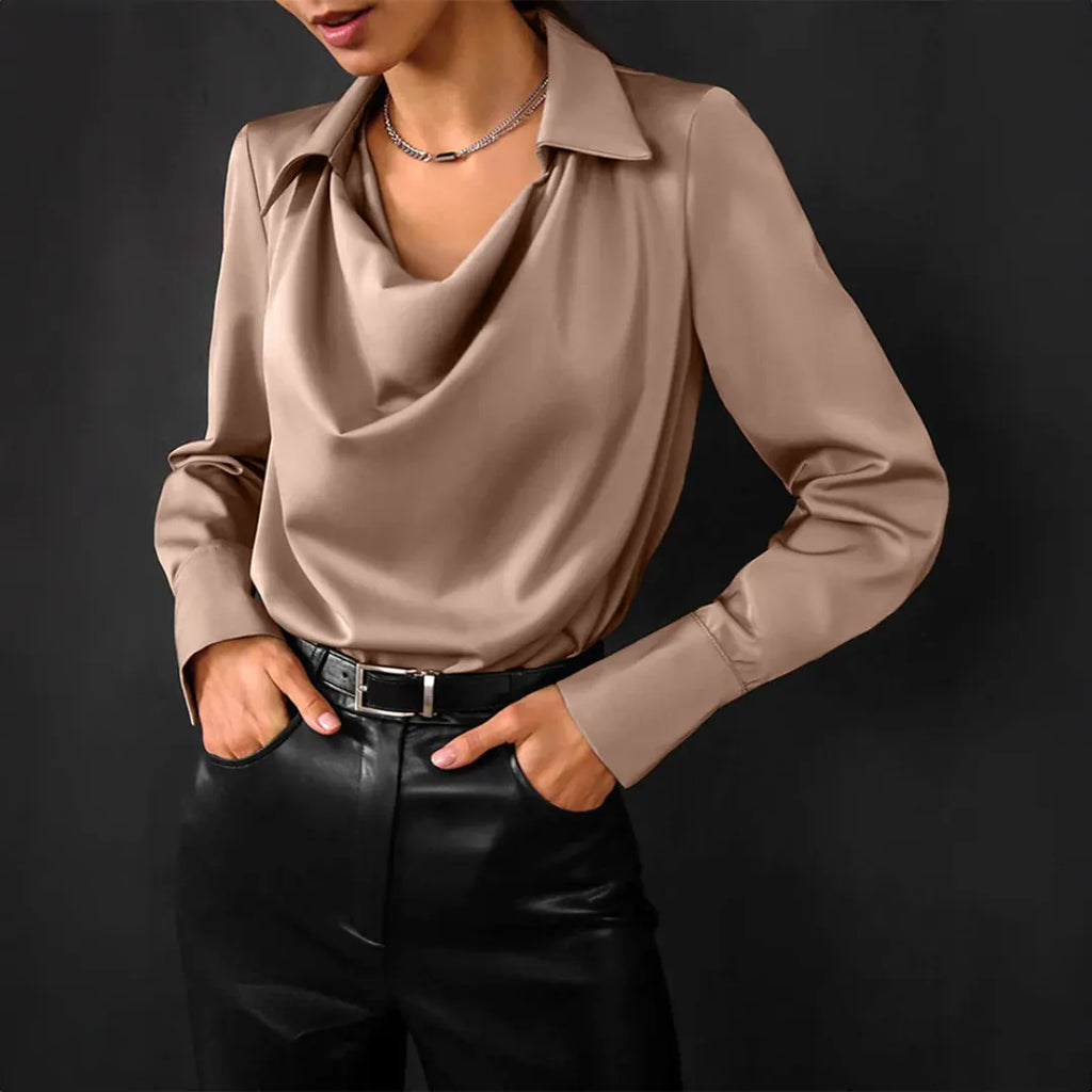 Noemi | Camicetta Elegante da Donna con Scollo a Barca e Maniche Lunghe