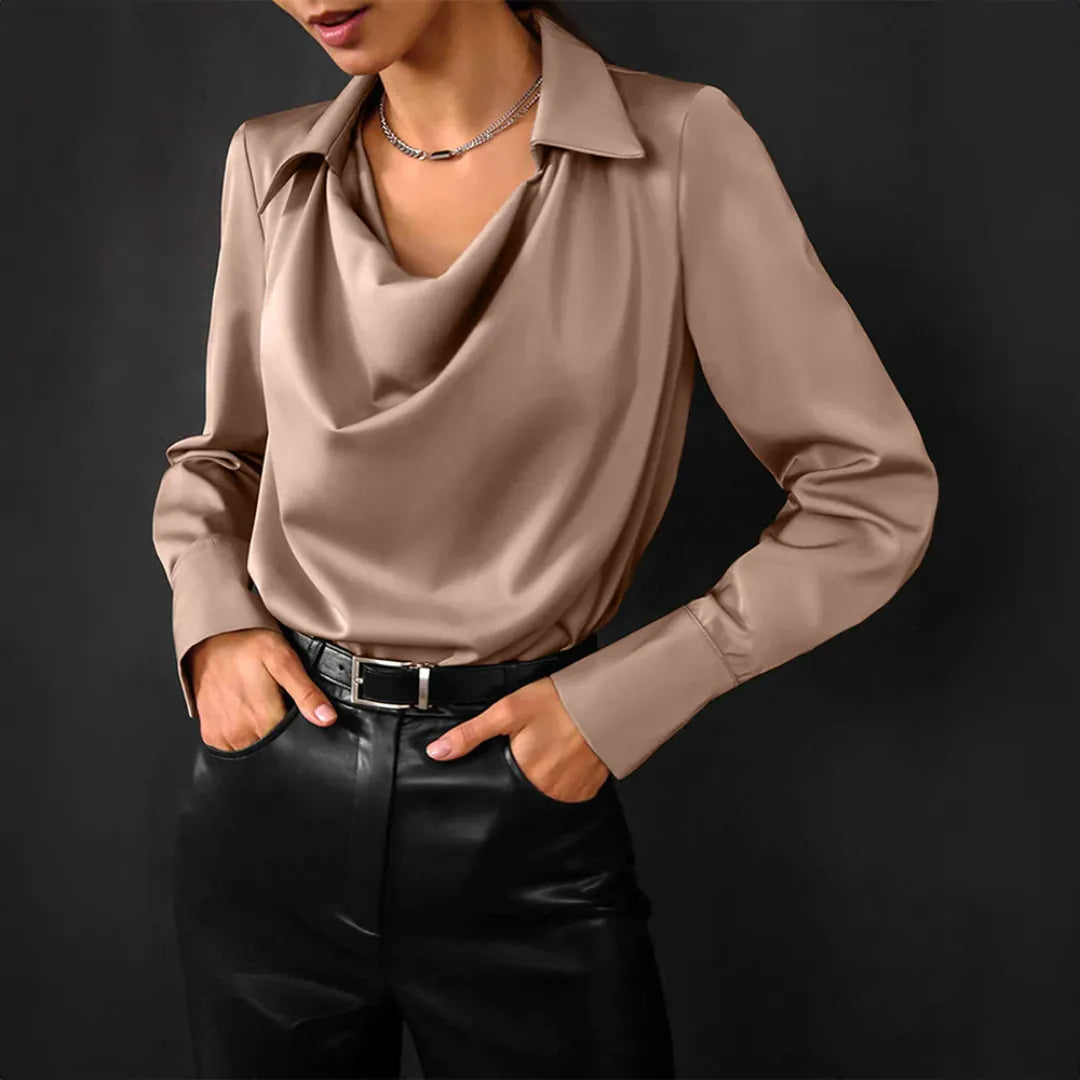 Noemi | Camicetta Elegante da Donna con Scollo a Barca e Maniche Lunghe