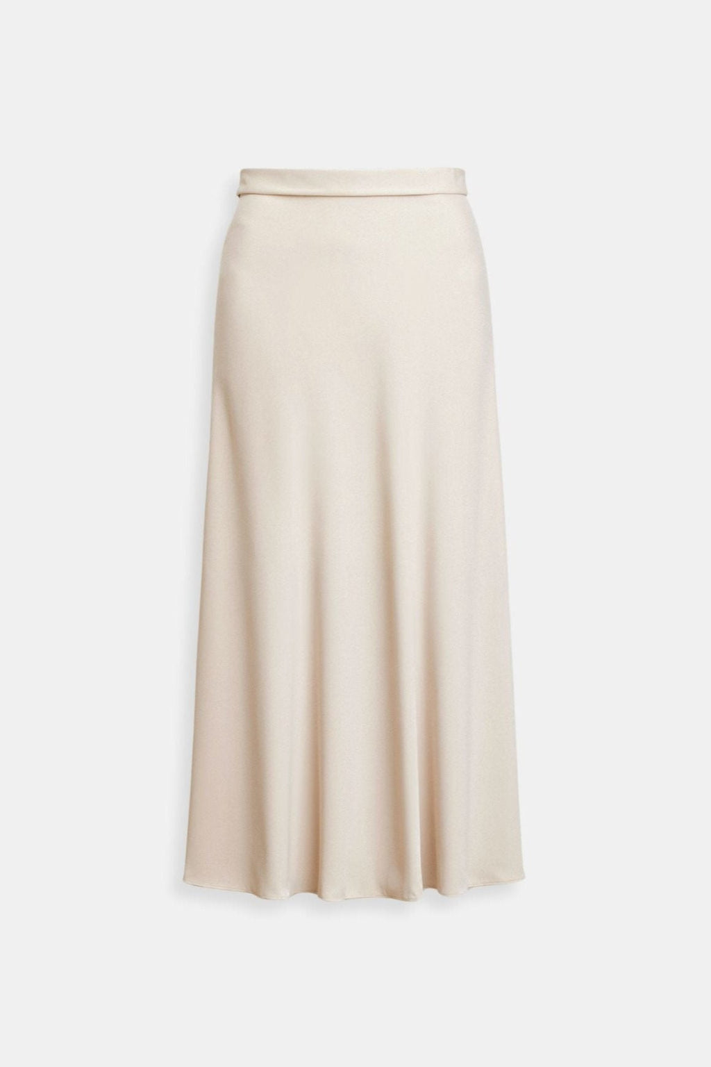 Valeria | Damska Elegancka Satynowa Spódnica Maxi Kremowa