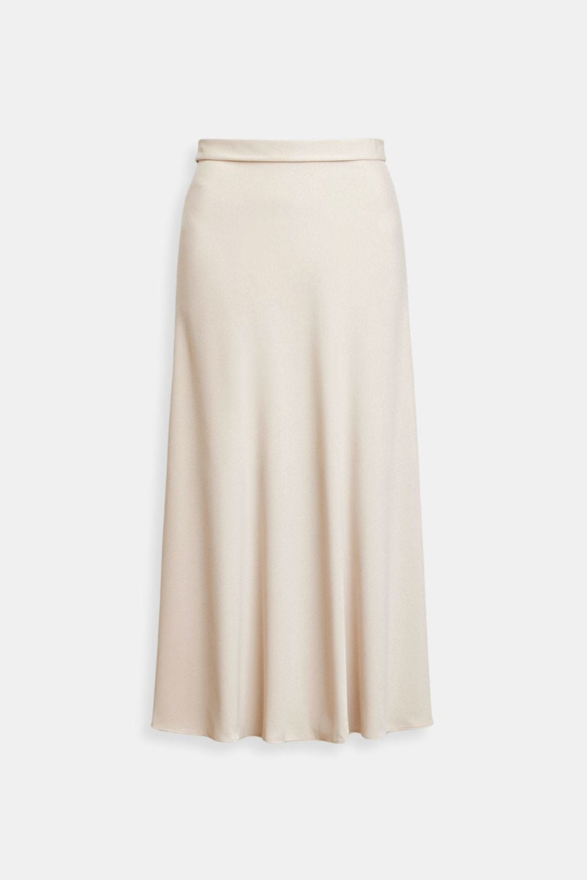 Valeria | Damska Elegancka Satynowa Spódnica Maxi Kremowa