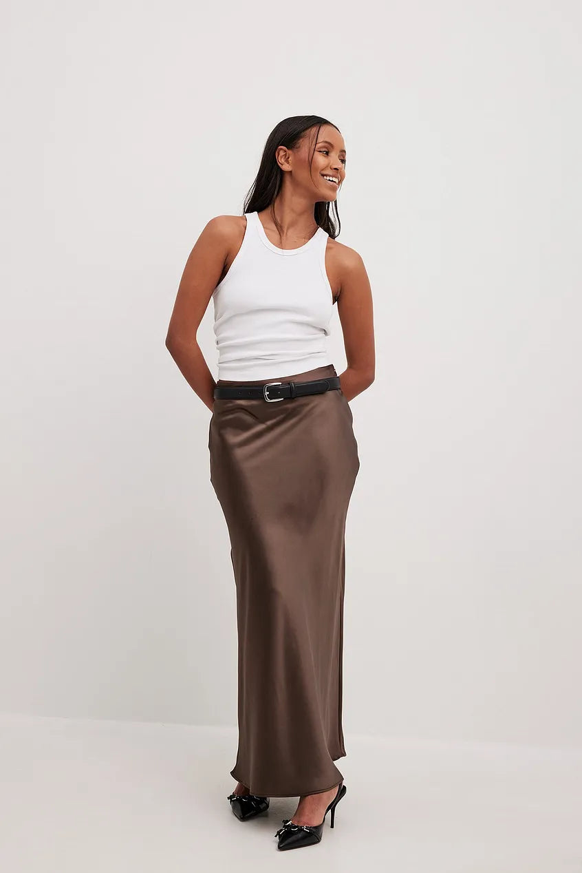 Veloura | Gonna Maxi Donna Vita Alta Stile Satinato