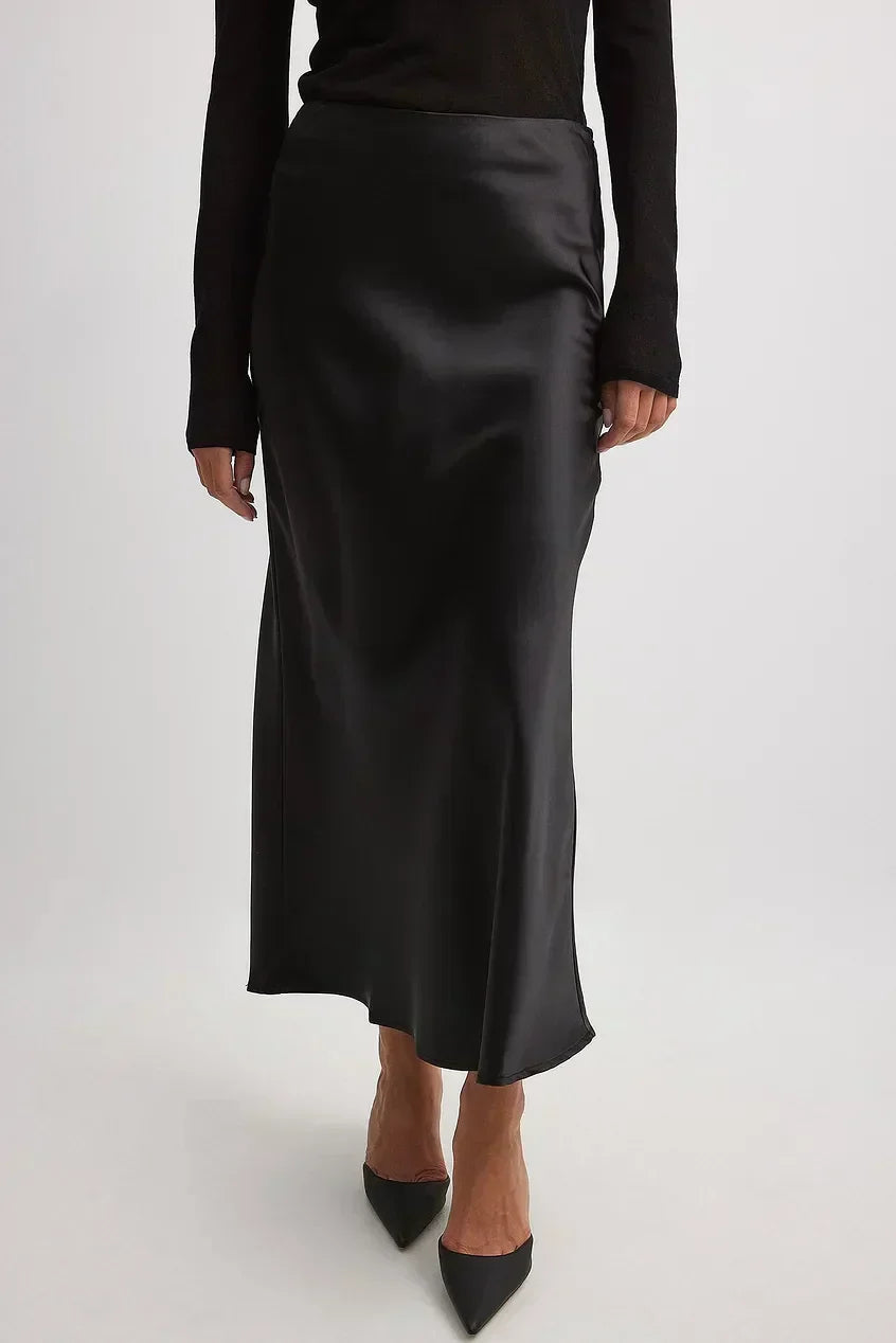 Veloura | Gonna Maxi Donna Vita Alta Stile Satinato