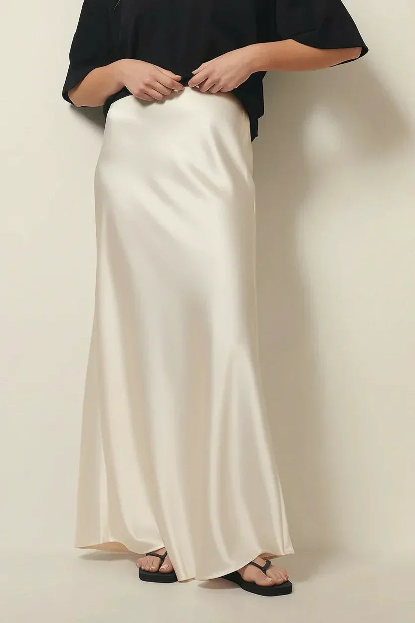 Veloura | Women's Maxi Skirt High Waist Satin Style