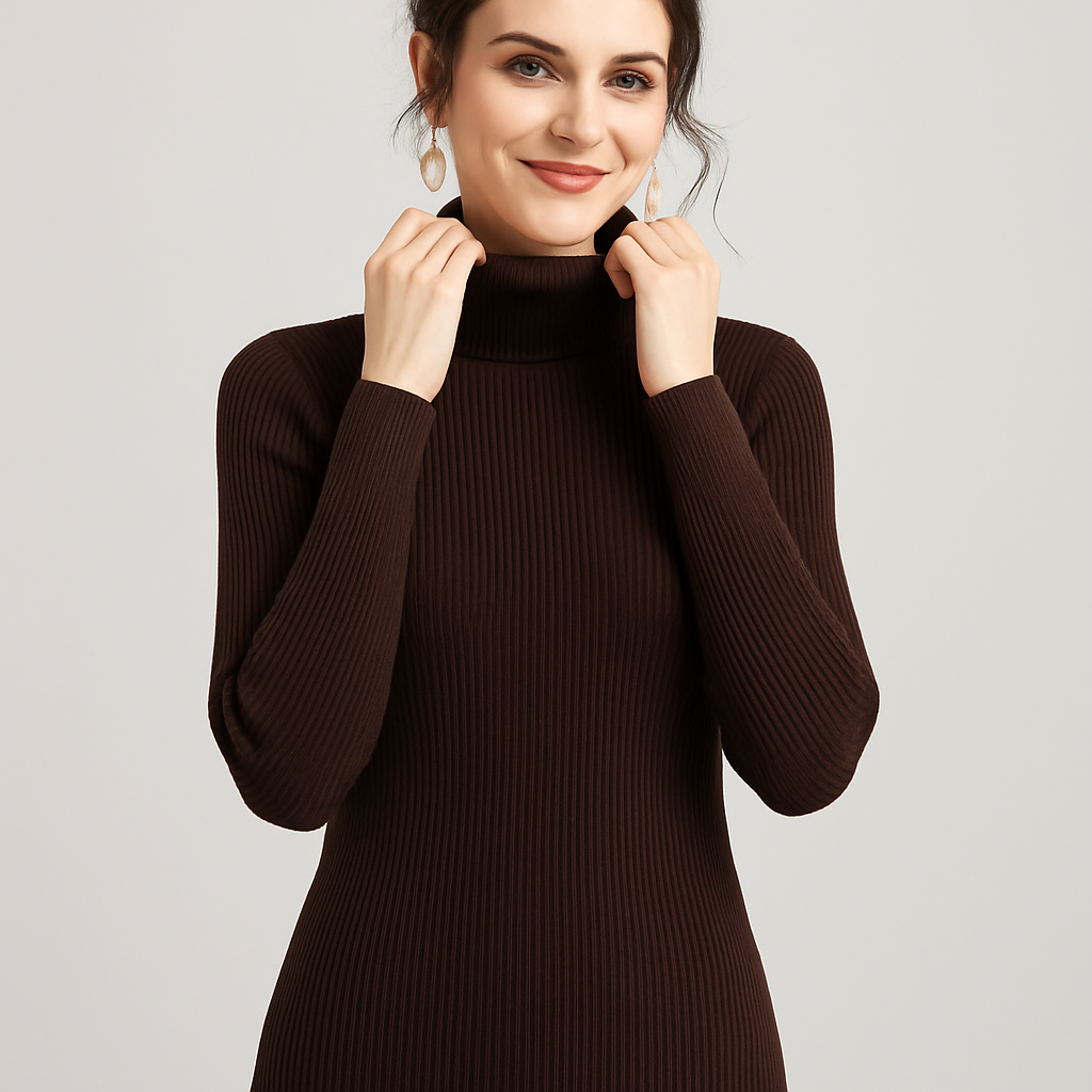 Velmira | Women's Fitted Ribbed Turtleneck Sweater