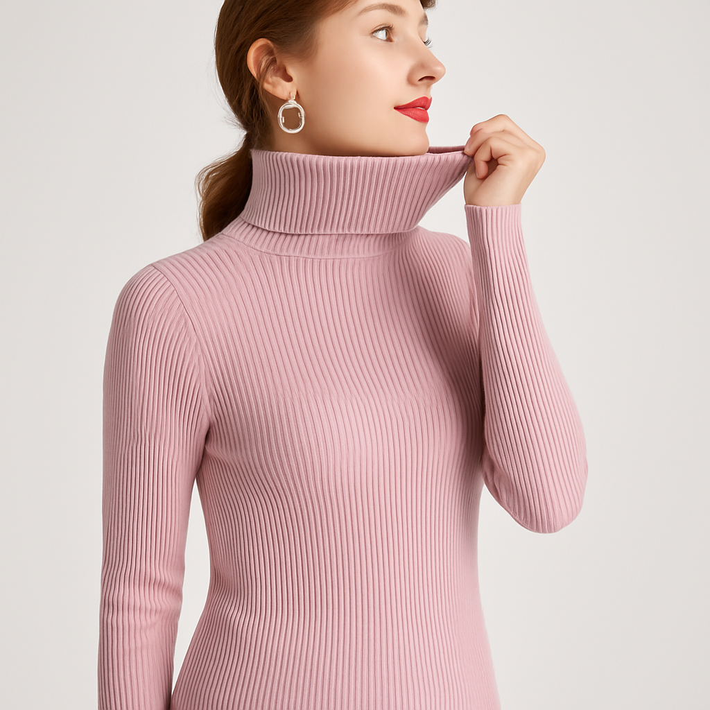 Velmira | Women's Fitted Ribbed Turtleneck Sweater