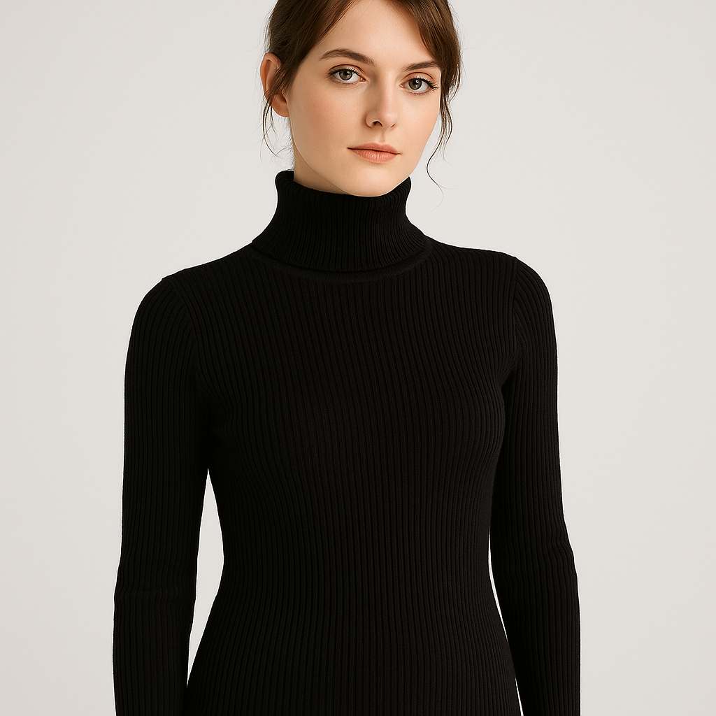 Velmira | Women's Fitted Ribbed Turtleneck Sweater