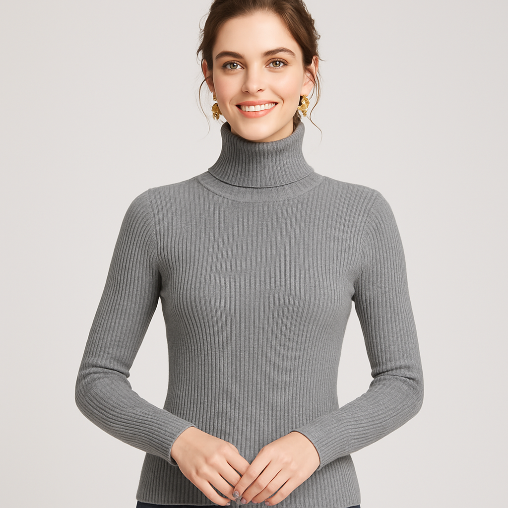 Velmira | Women's Fitted Ribbed Turtleneck Sweater