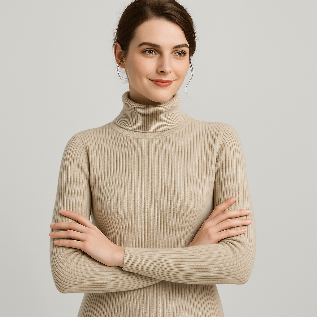 Velmira | Women's Fitted Ribbed Turtleneck Sweater
