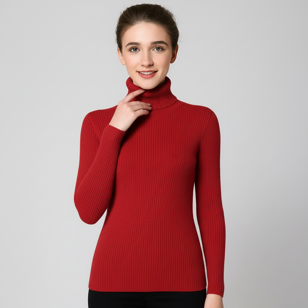 Velmira | Women's Fitted Ribbed Turtleneck Sweater