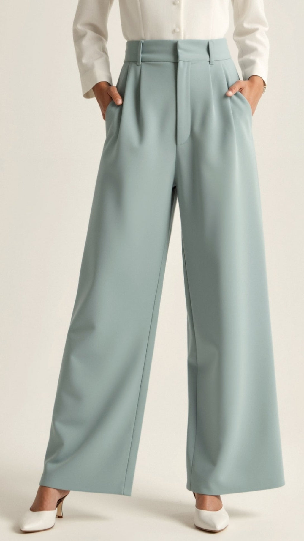 Nadia | Pantaloni Eleganti da Donna con Vita Alta e Gamba Larga