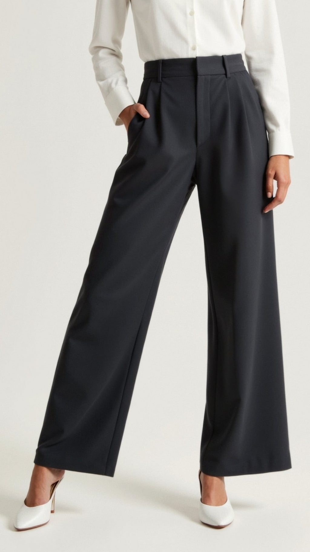 Nadia | Pantaloni Eleganti da Donna con Vita Alta e Gamba Larga