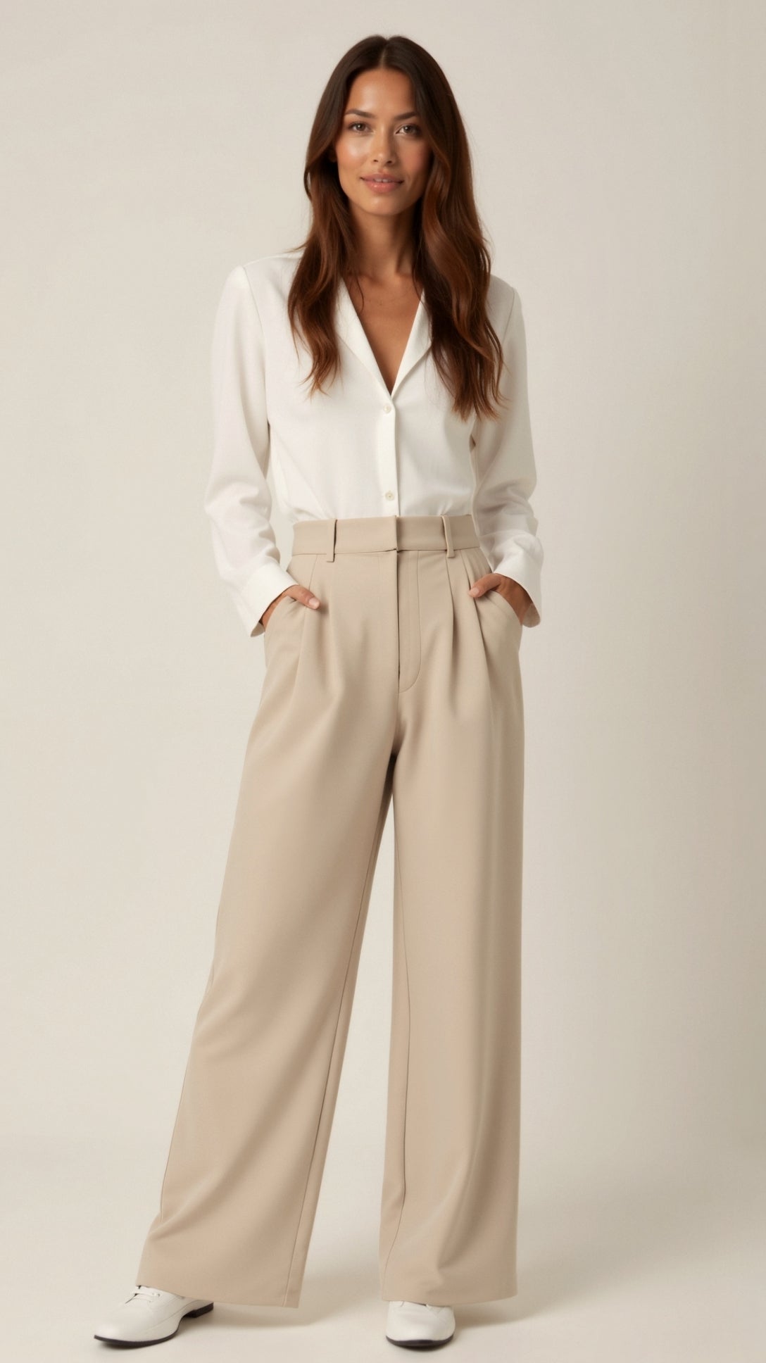 Nadia | Pantaloni Eleganti da Donna con Vita Alta e Gamba Larga