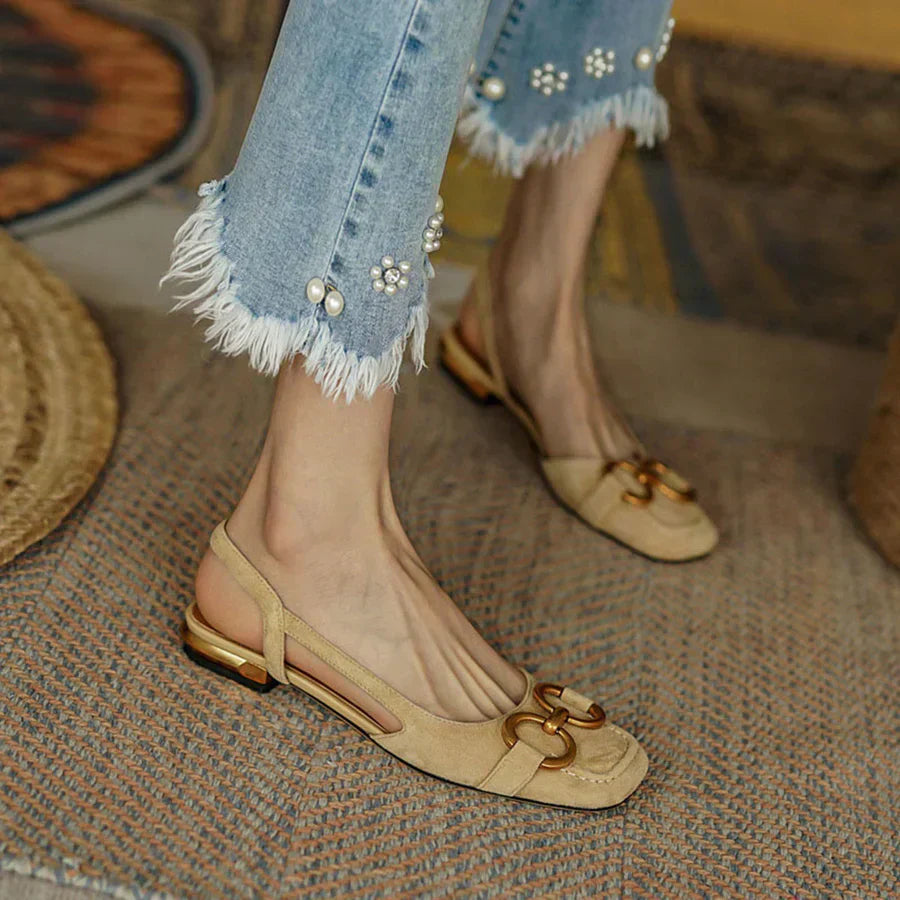 Yarvella | Women's Slingback Pumps with Low Heel Casual