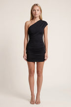 Elma | Damska Elegancka Sukienka Mini One-Shoulder Z Marszczeniami
