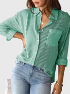 Zorella | Camicia Casual Donna a Righe con Laccio Frontale