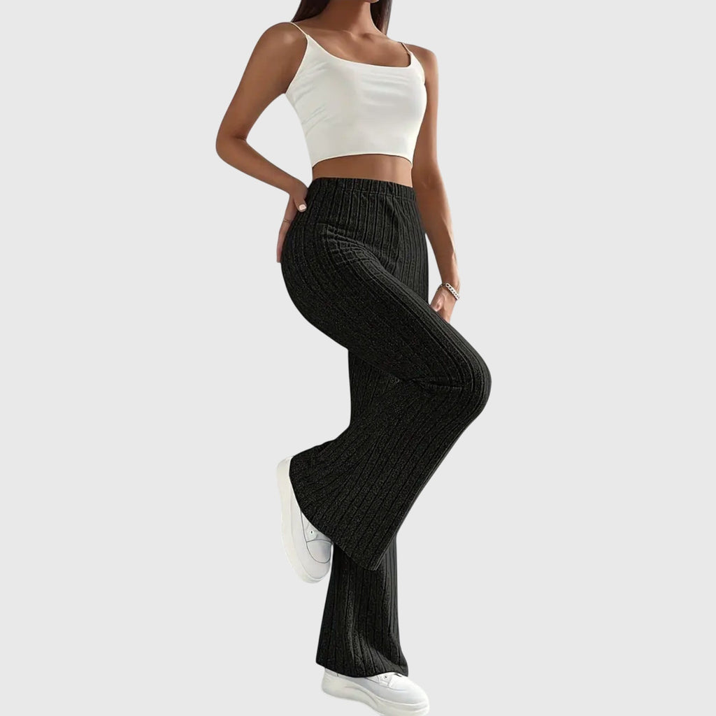 Selmira | Pantaloni casual a coste da donna a zampa d'elefante
